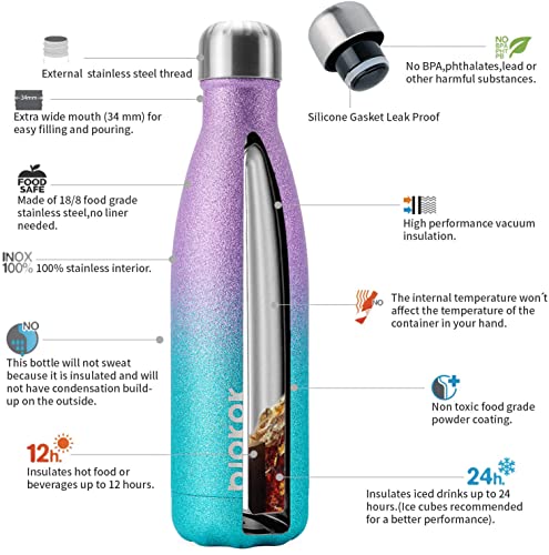 17 oz Small Insulated Water Bottle