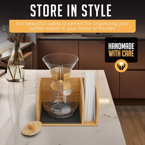 Pour Over Caddy with Lid for Chemex Bodum Cosori Coffee Makers Black