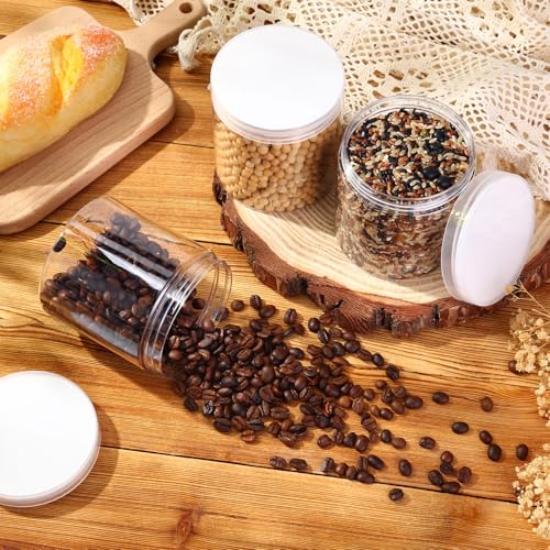 4 Pcs Plastic Jars Wide Mouth with Lids (4 Count)