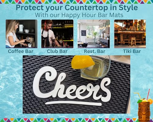 Cheers Sign Silicone Bar Mat 18x12 in