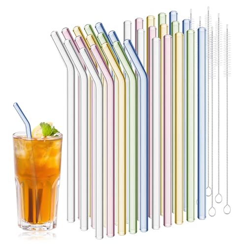 36 Pack Reusable Glass Straws