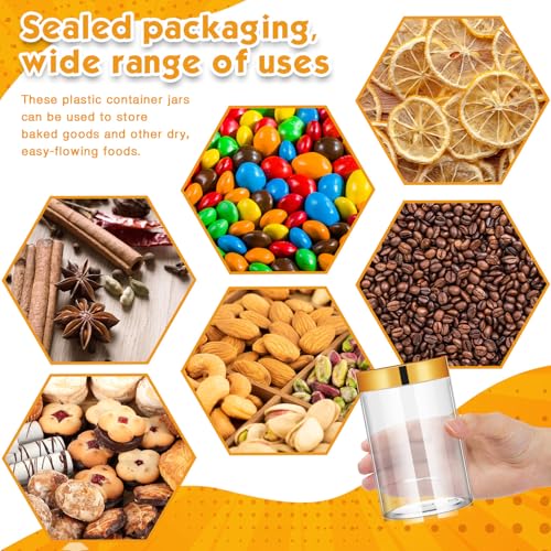 4 Pcs Plastic Jars Wide Mouth with Lids (4 Count)