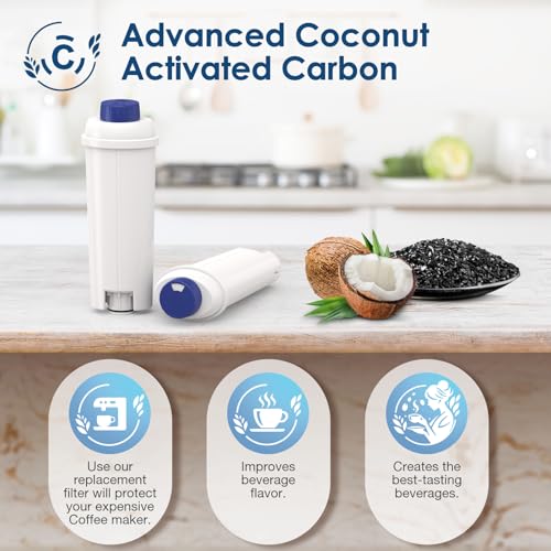 DLSC002 Water Filter Replacement For Delonghi Coffee Machine Filter (6 Count)