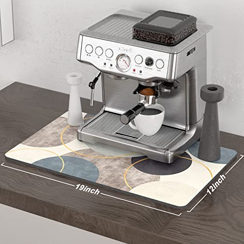 Coffee Mat 12" x 19" Cute Boho Theme Coffee Bar Mats for Espresso Machine Station Accessories and Organizer