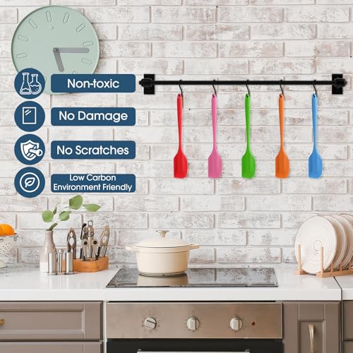 65 Pcs Mini Silicone Spatulas Bulk 8.3 Inch Heat Resistant Scrapers Rubber Spatulas Seamless Design Non Stick Flexible for Kitchen Use Cooking Baking Mixing (65 Count)