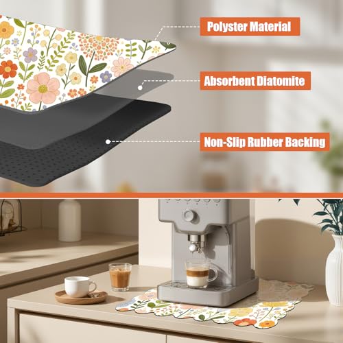 Scalloped Coffee Bar Mat for Countertop