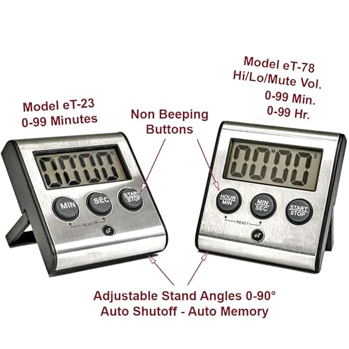 Elegant Digital Kitchen Timer Stainless Steel (6 Count)