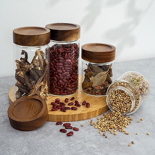 2PCS Small Glass Storage Jars with Airtight Lids