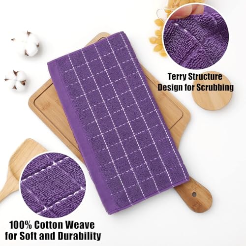 100% Cotton Terry Kitchen Dish Cloths (8 Count)