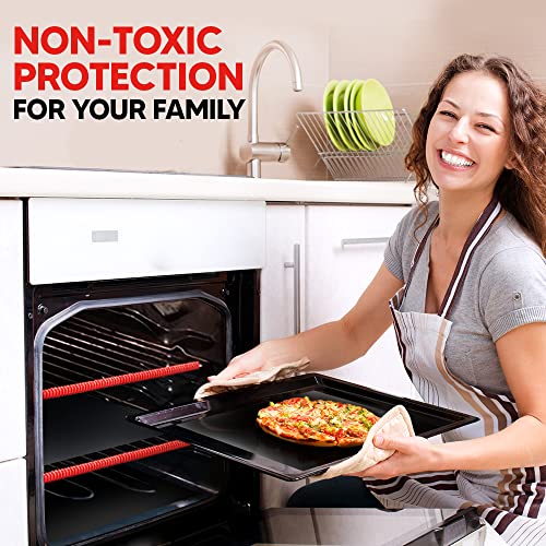 Oven Liners for Bottom of Oven Bundled with Range Rack Shield