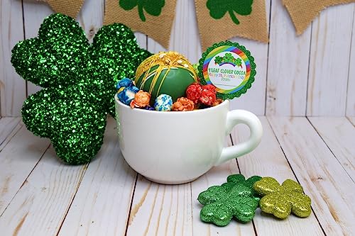 Four Leaf Clover Cocoa St. Patrick's Day Hot Cocoa Bomb Packaging Sticker Labels
