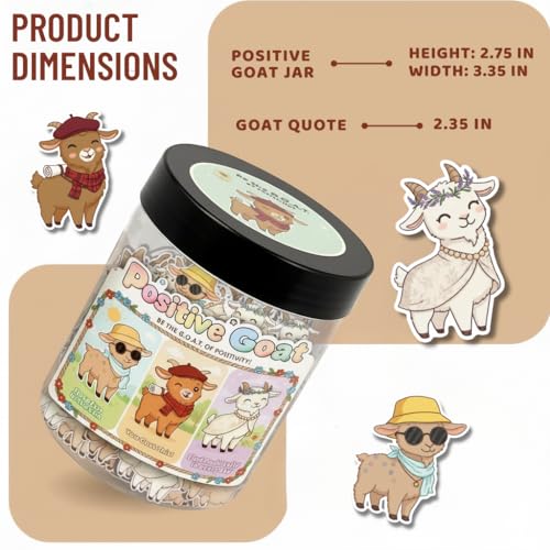 Positive Goat Jar with 60 Daily Affirmation Cards