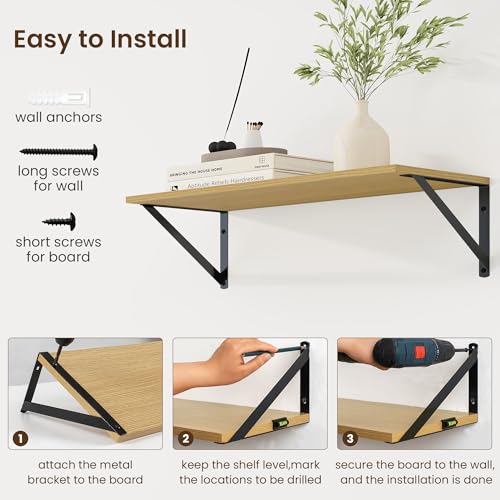 Deep Floating Shelves for Wall (2 Count)