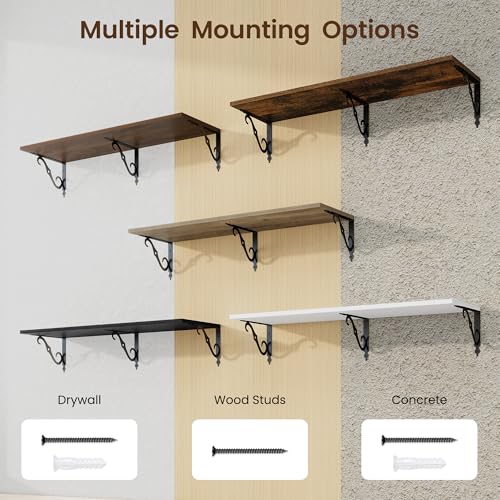12 Inch Deep Floating Shelves for Wall (2 Count)