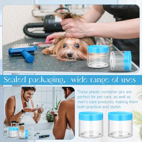 4 Pcs Plastic Jars Wide Mouth with Lids (4 Count)