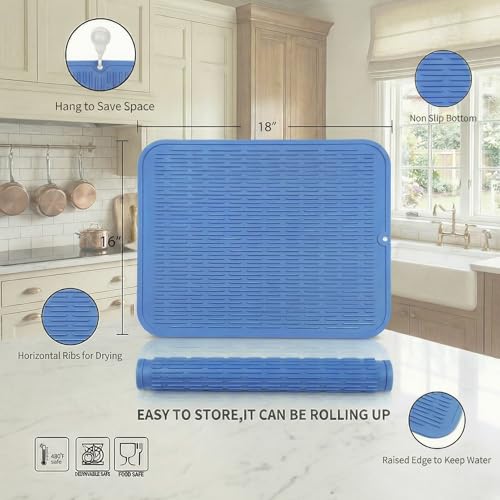 Silicone Dish Drying Mat for Multiple Usage