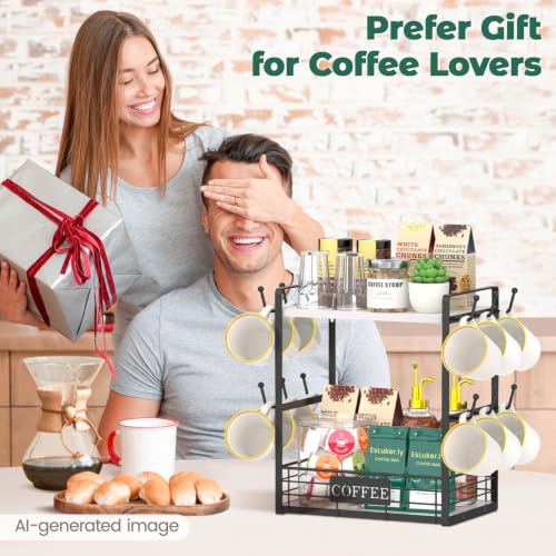 Coffee Mug Cup Holder Tree Bar Station Organizer