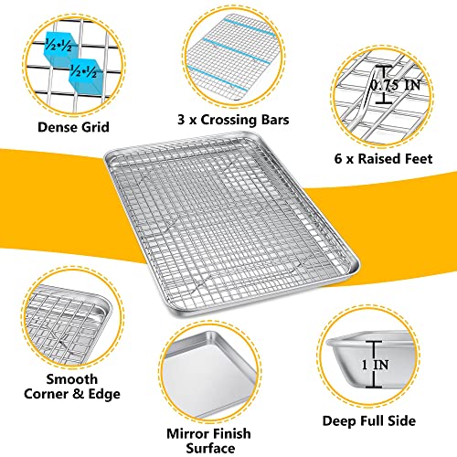 17.5 Inch Cookie Baking Sheet Pan with Wire Rack