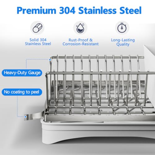 304 Stainless Steel Dish Drying Rack for Kitchen Counter