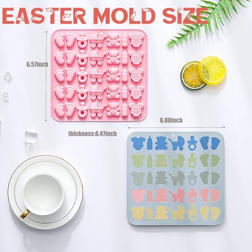 Baby Chocolate Mold Set Silicone Baking Molds with Footprint (2 Count)