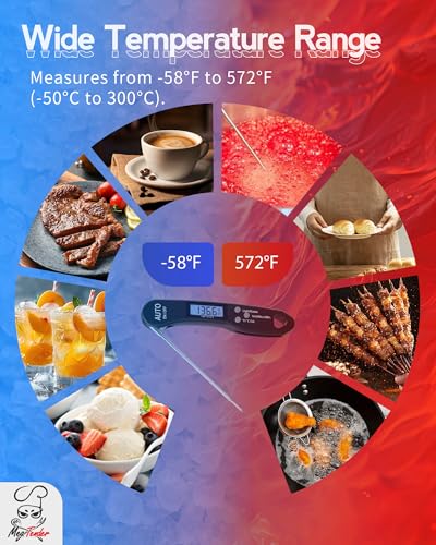 Ultra Fast 1.2s Instant Read Meat Thermometer for Grilling & Smoking