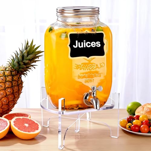 1 Gallon Glass Drink Dispenser with Acrylic Stand