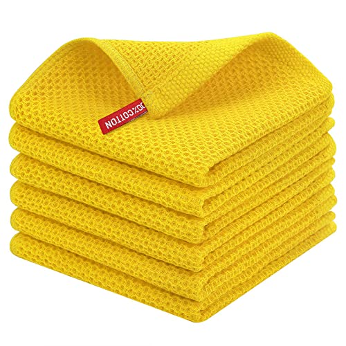 100% Cotton Waffle Weave Kitchen Dish Cloths 6 (6 Count)