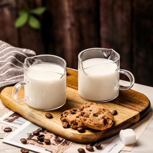 4 Oz Espresso Cups Set of 2 Double Spout with Handle Coffee Bar Accessories (2 Count)