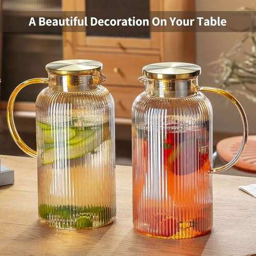 Glass Pitcher with Lid