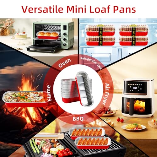 Mini Loaf Pans with Lids and Spoons Sealing Sticker (30 Count)
