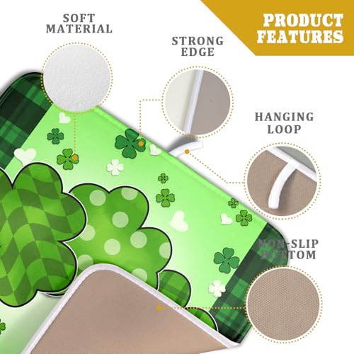 St Patrick's Day Shamrocks Dish Drying Mat 16x18 Inch