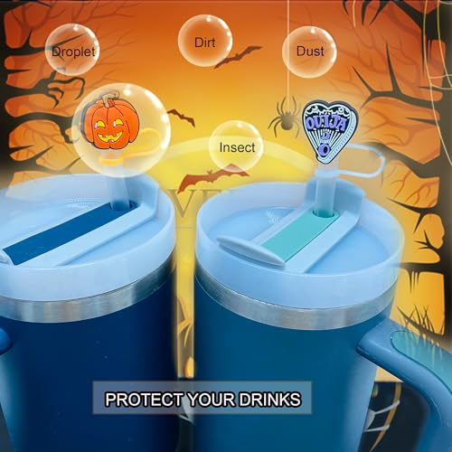 16PCS Halloween Straw Toppers for Stanley Cup (16 Count)