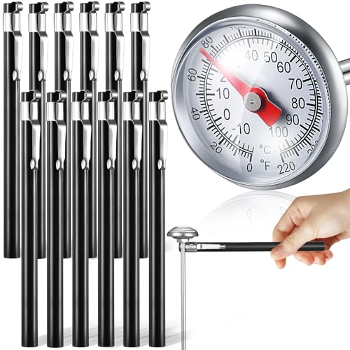 12 Pcs Stainless Steel Kitchen Dial Thermometer 5" (12 Count)