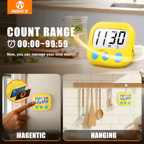 Digital Kitchen Timers for Cooking (2 Count)