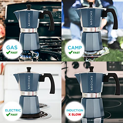 Milano Stovetop Espresso Maker Moka Pot 6 espresso Cup