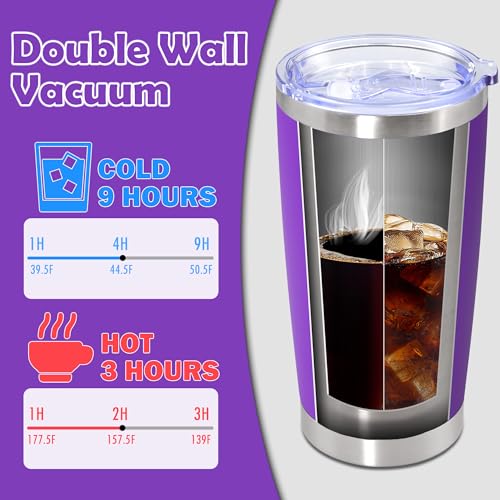 20oz Tumbler Stainless Steel Tumbler Coffee Tumbler with Lid Purple
