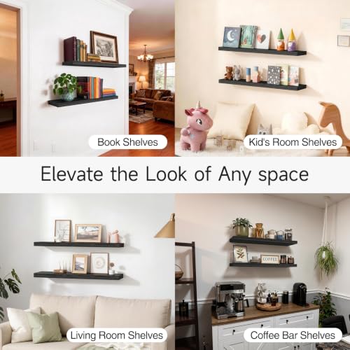 Black Floating Shelves 35.4in