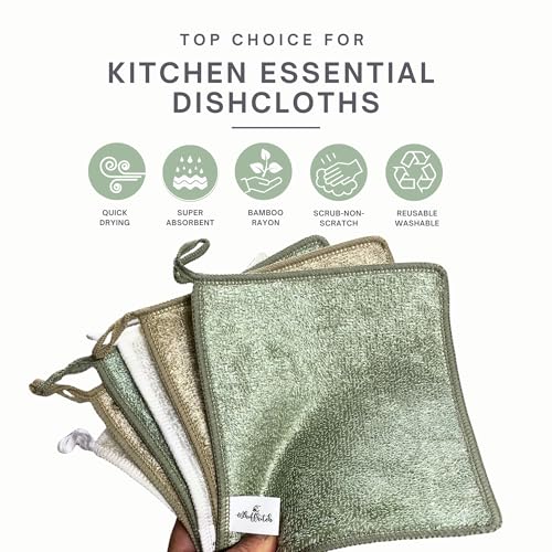 Dishcloths Kitchen Dishrag Cleaning Scrub Reusable 6pk 6x7in