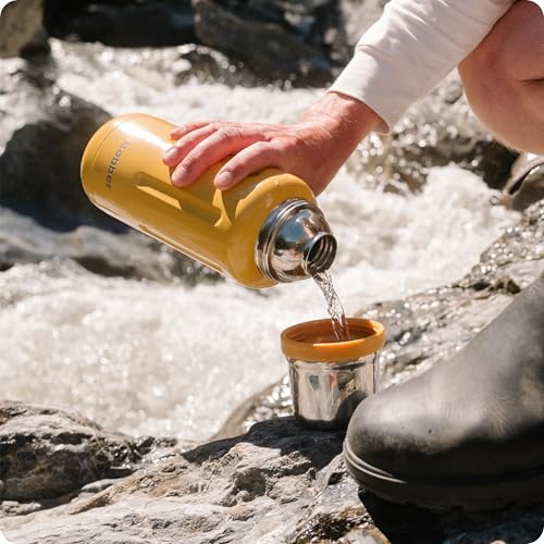 34 oz Vacuum Insulated Stainless Steel Water Bottle with Cup Lid