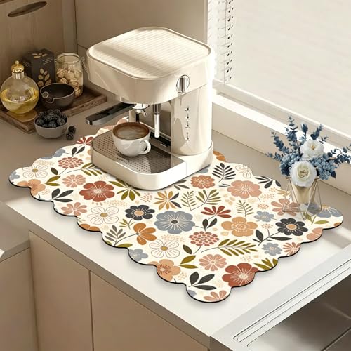 Scalloped Dish Drying Mats for Kitchen Counter