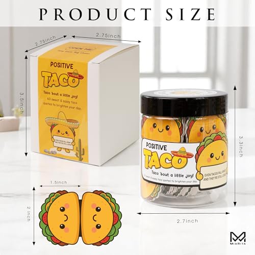 Positive Taco Jar 60 Positive Affirmation Card Birthday Gifts for Women Men