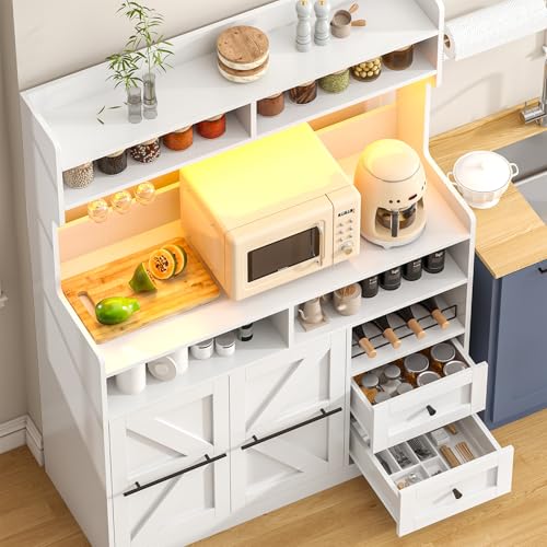 Hutch Storage Buffet Cabinet with Drawers
