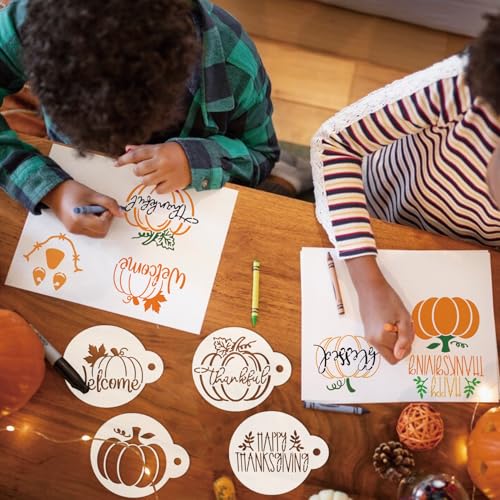 45Pieces Christmas Halloween Fall Thanksgiving Cookie Stencils Reusable Holiday DIY Baking Cake Templates Stencil for Food Dessert Craft