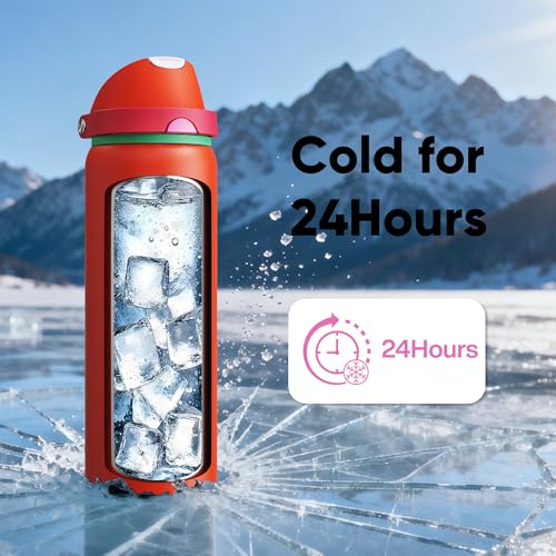 Insulated Water Bottle with Straw