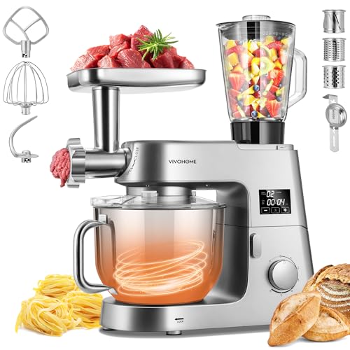 9-in-1 Stand Mixer with Fermentation & Timer, 7.5-Quart, Silver