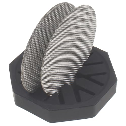 53.5mm Puck Screen Stainless Steel Espresso Puck Screen Coffee Filter Mesh with Silicone Holder Compatible with Espresso Machine 54mm Portafilter Basket