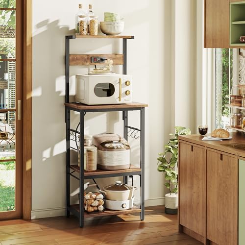 4 Tier Bakers Rack with Power Outlets
