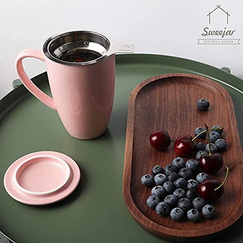 Sweejar Porcelain Tea Infuser Mug with Lid