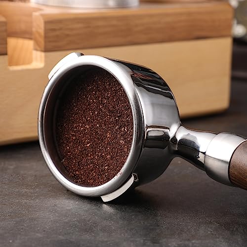 58mm Bottomless Portafilter with Double Shot Filter Basket & Wood Handle for Gaggia Classic