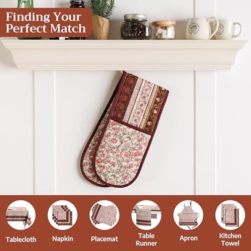 Double Oven Mitts 100% Cotton Double Oven Glove